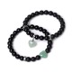 Black Onyx Crystal Stone Love Heart Protection Couple Bracelet Black Onyx Crystal Stone Love Heart Protection Couple Bracelet