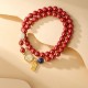 925 Sterling Silver Cinnabar Fu Character Blessing Bracelet 925 Sterling Silver Cinnabar Fu Character Blessing Bracelet