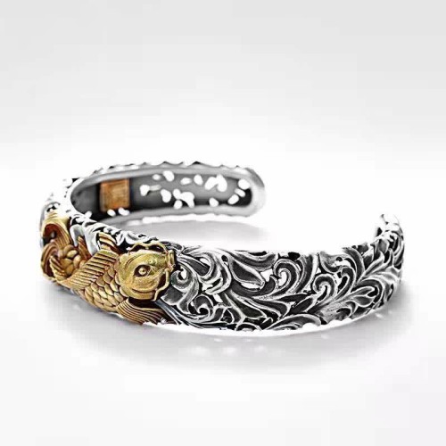Koi Fish Grass Pattern Prosperity Bangle Bracelet Koi Fish Grass Pattern Prosperity Bangle Bracelet