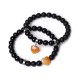 Black Onyx Crystal Stone Love Heart Protection Couple Bracelet Black Onyx Crystal Stone Love Heart Protection Couple Bracelet