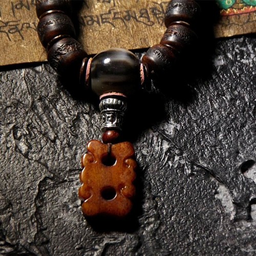 Tibetan Yak Bone Dzi Bead Turquoise Evil Spirit Bracelet Tibetan Yak Bone Dzi Bead Turquoise Evil Spirit Bracelet
