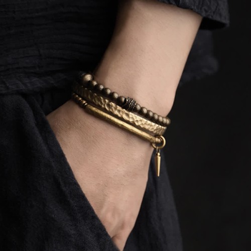 Lava Rock Copper Balance Cuff Bangle