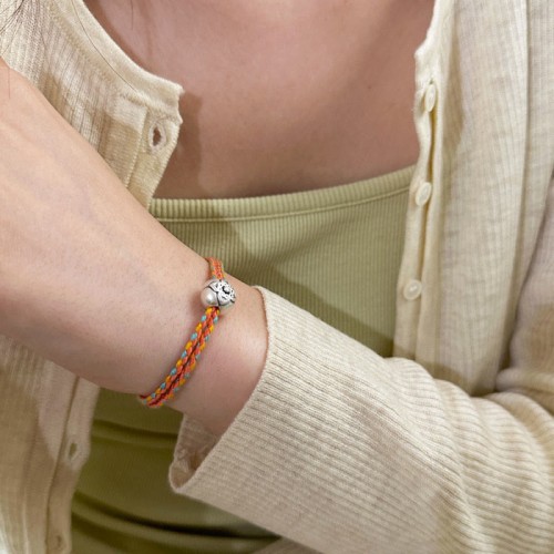 999 Sterling Silver Persimmon Luck Braided Bracelet 999 Sterling Silver Persimmon Luck Braided Bracelet