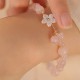 Gold-Plated Pink Crystal Flower Love Bracelet Gold-Plated Pink Crystal Flower Love Bracelet