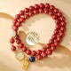 925 Sterling Silver Cinnabar Fu Character Blessing Bracelet 925 Sterling Silver Cinnabar Fu Character Blessing Bracelet