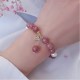 Strawberry Quartz Pearl Four Leaf Clover Love Bracelet Strawberry Quartz Pearl Four Leaf Clover Love Bracelet