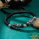 999 Sterling Silver Double Dragon Luck Bracelet