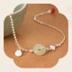 925 Sterling Silver Hetian Jade Fu Character Luck Bracelet