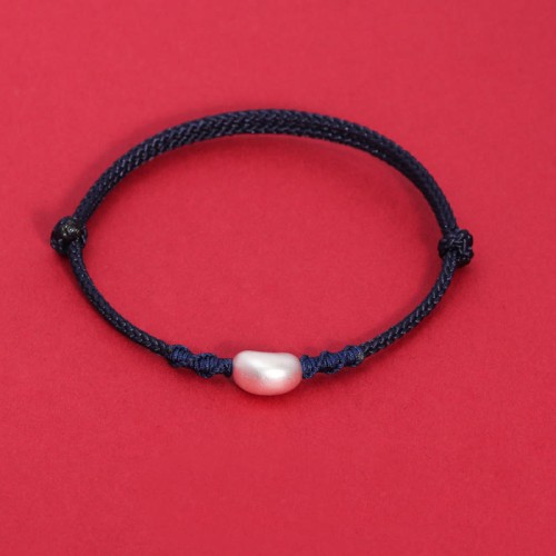 999 Silver Bean Design Luck Connection Braided Bracelet 999 Silver Bean Design Luck Connection Braided Bracelet