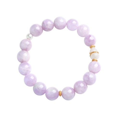 Kunzite Hetian White Jade Gourd Love Bracelet Kunzite Hetian White Jade Gourd Love Bracelet