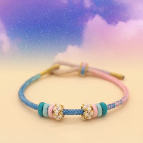 Peach Blossom Knot Luck Braided Bracelet