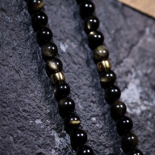 108 Mala Beads Gold Sheen Obsidian Wealth Bracelet 108 Mala Beads Gold Sheen Obsidian Wealth Bracelet