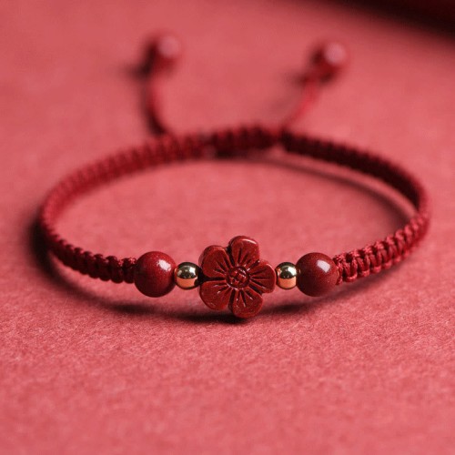 Four Leaf Clover Cinnabar Blessing Bracelet Four Leaf Clover Cinnabar Blessing Bracelet