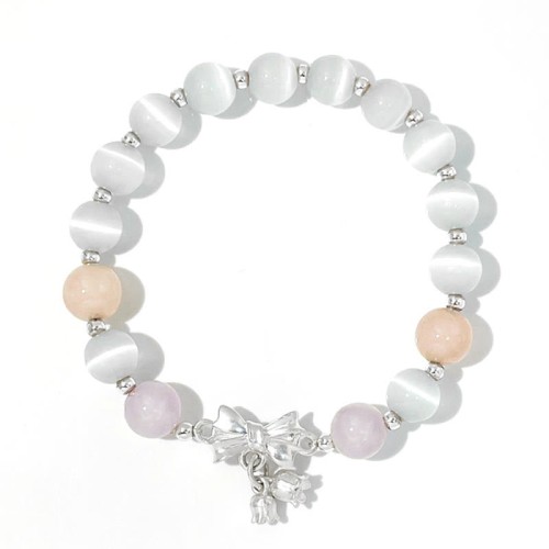 Cat's Eye Lavender Amethyst Rosette Charm Bracelet