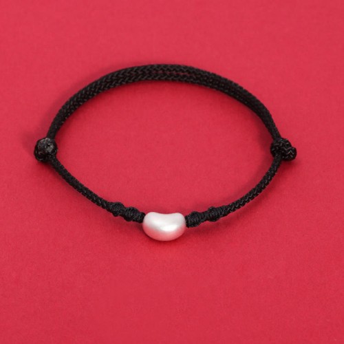 999 Silver Bean Design Luck Connection Braided Bracelet 999 Silver Bean Design Luck Connection Braided Bracelet