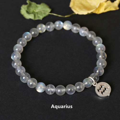 Zodiac Moonstone Charming Bracelet Zodiac Moonstone Charming Bracelet