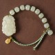 Sterling Silver Hetian Jade Happiness Bracelet