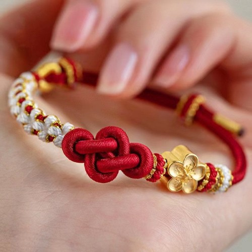 Handmade True Love Knot Peach Blossom Bracelet Handmade True Love Knot Peach Blossom Bracelet