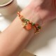 Persimmon Red Agate Strength Reincarnation Knot Bracelet