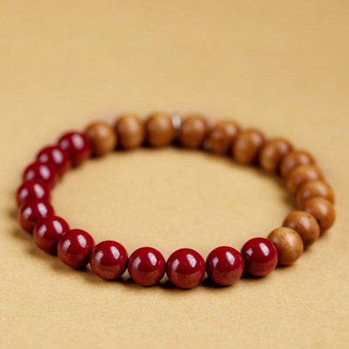 925 Sterling Silver Peach Wood Cinnabar Evil Spirit Bracelet 925 Sterling Silver Peach Wood Cinnabar Evil Spirit Bracelet