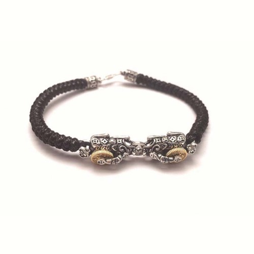 925 Silver PiXiu Prosperity Braided String Bracelet 925 Silver PiXiu Prosperity Braided String Bracelet