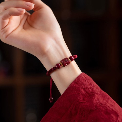 Cinnabar Om Mani Padme Hum Blessing Bracelet