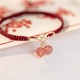 Strawberry Quartz Amethyst Green Phantom Positive Bracelet