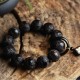 Ebony Wood Yin Yang Engraved Gourd Bracelet Ebony Wood Yin Yang Engraved Gourd Bracelet