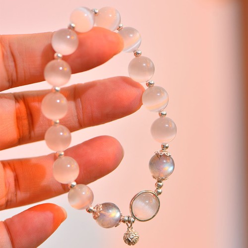 925 Silver Cat Eye Moonstone Love Bracelet 925 Silver Cat Eye Moonstone Love Bracelet