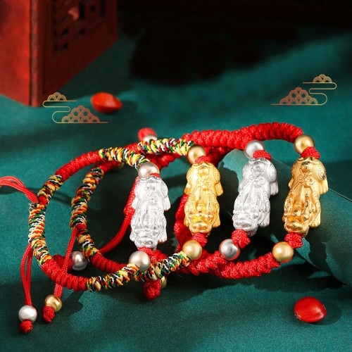 999 Silver PiXiu Wealth King Kong Knot Kids Bracelet 999 Silver PiXiu Wealth King Kong Knot Kids Bracelet
