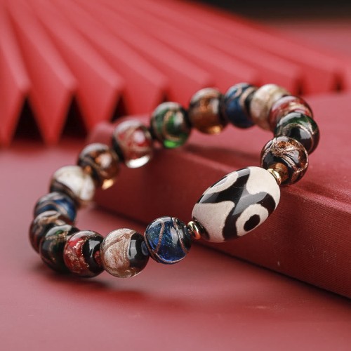 Tibetan Nine-Eye Dzi Bead Wealth Bracelet Tibetan Nine-Eye Dzi Bead Wealth Bracelet