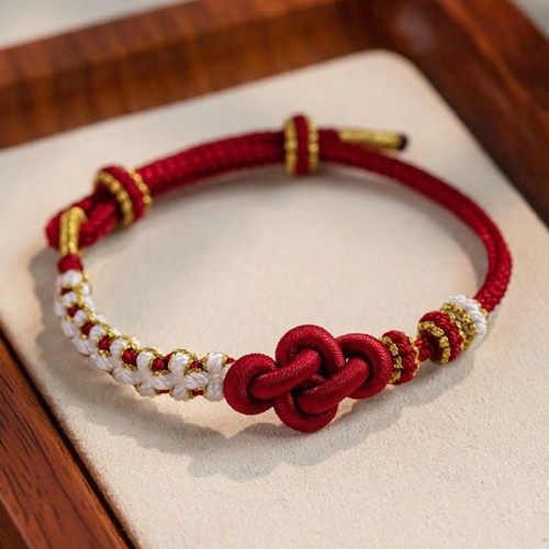 Handmade True Love Knot Peach Blossom Bracelet Handmade True Love Knot Peach Blossom Bracelet