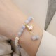Aquamarine Pearl Ginkgo Leaf Butterfly Charm Bracelet Aquamarine Pearl Ginkgo Leaf Butterfly Charm Bracelet