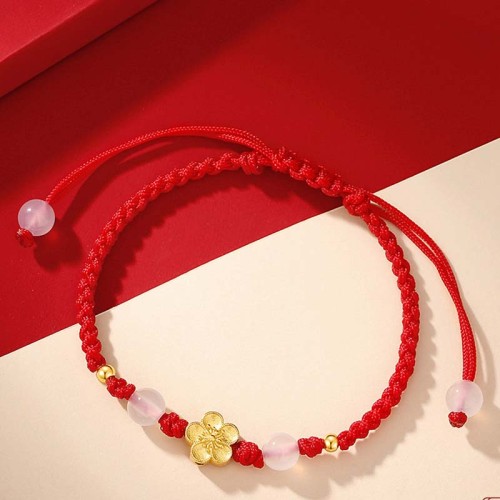 Handmade 925 Silver Peach Blossom Chalcedony Luck Bracelet Handmade 925 Silver Peach Blossom Chalcedony Luck Bracelet