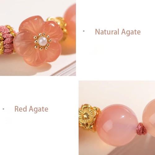 Gradient Agate Peach Blossom Luck Bracelet Gradient Agate Peach Blossom Luck Bracelet