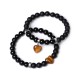 Black Onyx Crystal Stone Love Heart Protection Couple Bracelet Black Onyx Crystal Stone Love Heart Protection Couple Bracelet
