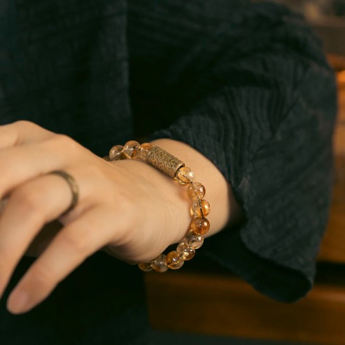 Citrine Crystal Brass Protection Bracelet Citrine Crystal Brass Protection Bracelet