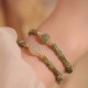 14K Copper Plated Peridot Jade Bamboo Luck Bracelet 14K Copper Plated Peridot Jade Bamboo Luck Bracelet