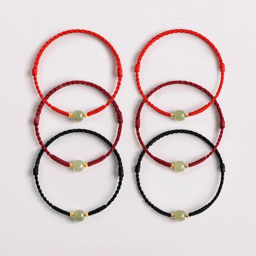 Jade Lucky Bead Prosperity Braided Bracelet