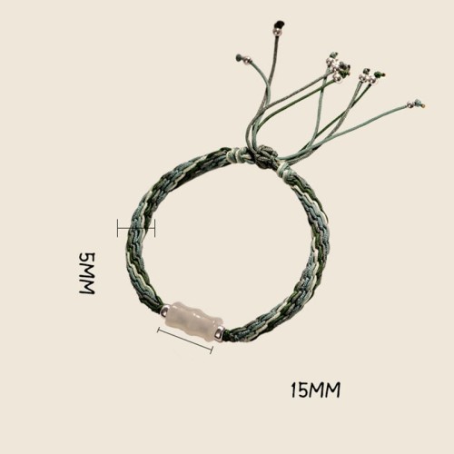 White Jade Bamboo Reincarnation Knot Bracelet White Jade Bamboo Reincarnation Knot Bracelet
