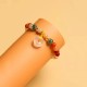 14K Gold Plated Golden Silk Jade Peace Buckle Bracelet 14K Gold Plated Golden Silk Jade Peace Buckle Bracelet