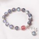 Moonstone Strawberry Quartz Flower Healing Charm Bracelet Moonstone Strawberry Quartz Flower Healing Charm Bracelet