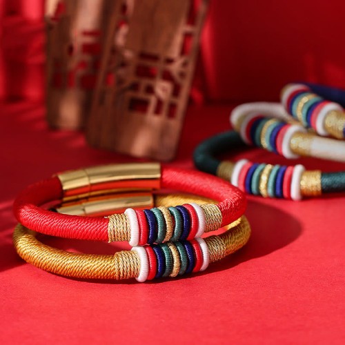 Tibetan Handmade King Kong Knot Five Elements Luck Bracelet Tibetan Handmade King Kong Knot Five Elements Luck Bracelet