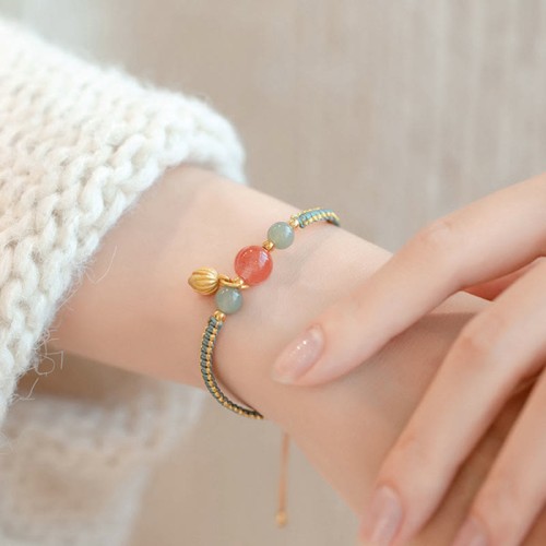 Red Agate Jade Lotus Confidence Bracelet Red Agate Jade Lotus Confidence Bracelet