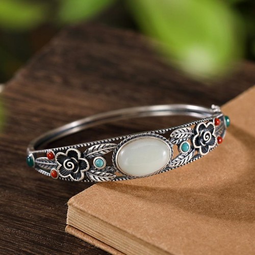 Cyan Jade White Jade Harmony Luck Bracelet Cyan Jade White Jade Harmony Luck Bracelet