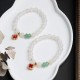 White Agate Red Agate Money Bag Fu Character Bracelet White Agate Red Agate Money Bag Fu Character Bracelet