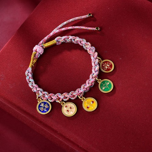 Handmade Tibetan Five God of Wealth Luck Bracelet