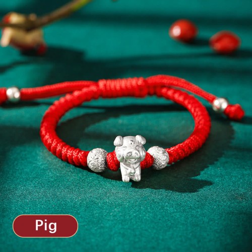 999 Sterling Silver Chinese Zodiac Kids Bracelet