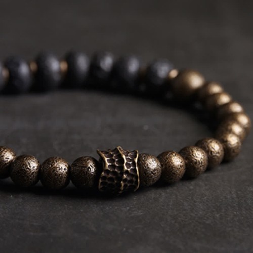 Lava Rock Copper Balance Cuff Bangle