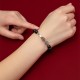 925 Silver Obsidian Moonstone Strength Couple Bracelet 925 Silver Obsidian Moonstone Strength Couple Bracelet